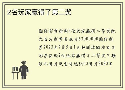 2名玩家赢得了第二奖